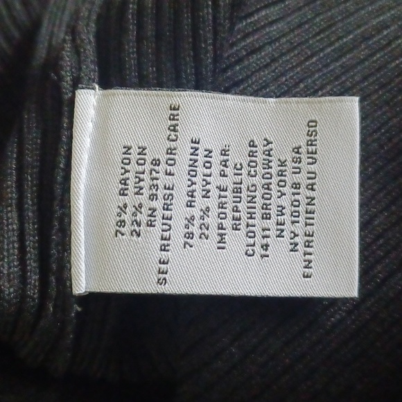 Ribbed Black Knit Ballet X Front Top CV200459 CARMEN Marc Valvo Stretchy - Picture 6 of 7